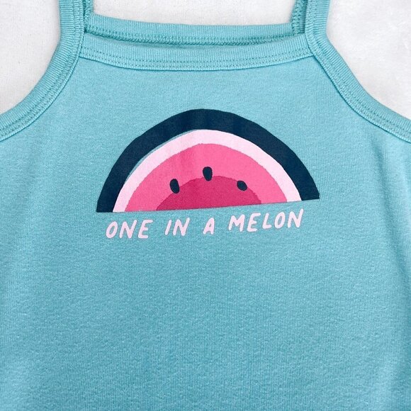 Old Navy Sleeveless Bodysuit | Baby Girls | 12-18 Months | Watermelon | Aqua - Picture 3 of 5
